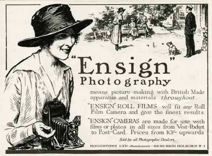 Framed Print : Advert for Ensign camera 1918 Framed Print : Advert for Ensign camera 1918