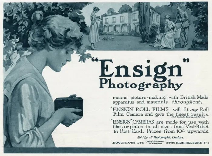 Framed Print : Advert for Ensign camera 1918 Framed Print : Advert for Ensign camera 1918