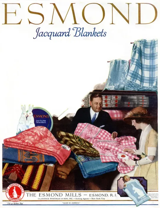 Framed Print : Advert, Esmond Jacquard Blankets Framed Print : Advert, Esmond Jacquard Blankets