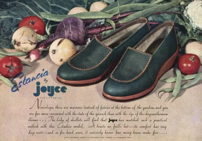 Framed Print : Advert for Estancia by Joyce California shoes 1943 Framed Print : Advert for Estancia by Joyce California shoes 1943