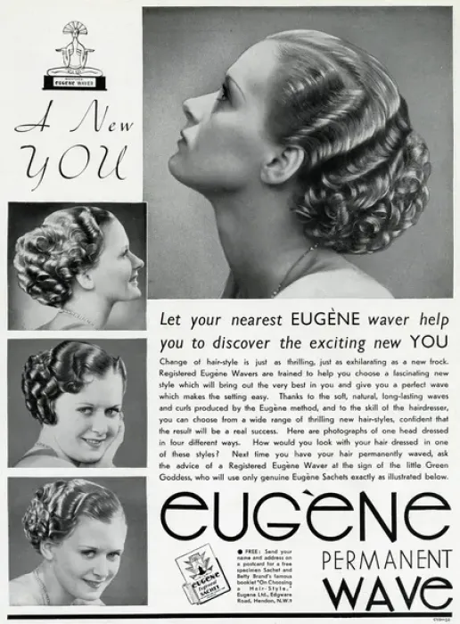 Framed Print : Advert for Eugene permanant hair waves & curls 1937 Framed Print : Advert for Eugene permanant hair waves & curls 1937