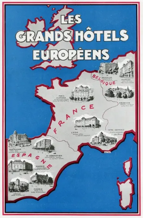 Framed Print : Advertisement for European hotels 1929 Framed Print : Advertisement for European hotels 1929