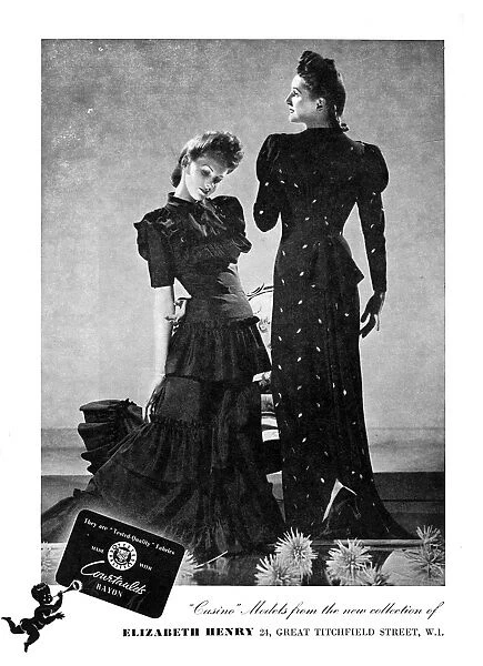Advertisement for evening dresses by Elizabeth Henry, 1939