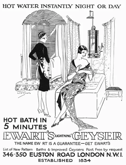 Framed Print : Advert for Ewarts Geyser hot water 1927 Framed Print : Advert for Ewarts Geyser hot water 1927