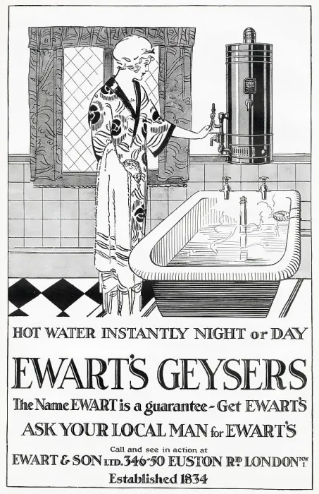 Framed Print : Advert for Ewart's Geysers 1924 Framed Print : Advert for Ewart's Geysers 1924