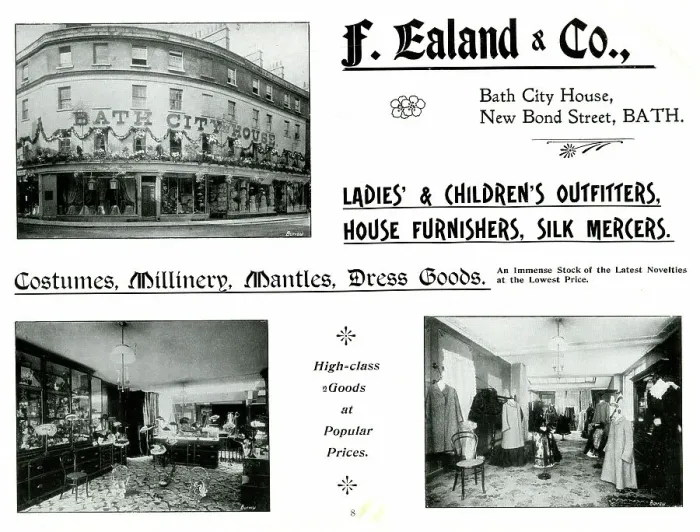Framed Print : Advert for F. Ealand & Co, Clothing and Millinery, Bath Framed Print : Advert for F. Ealand & Co, Clothing and Millinery, Bath