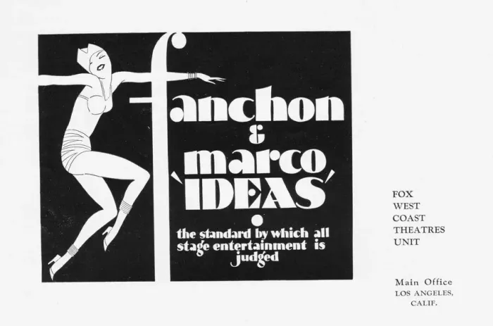 Framed Print : Advert for Fanchon and Marcos Ideas stage presentations Framed Print : Advert for Fanchon and Marcos Ideas stage presentations