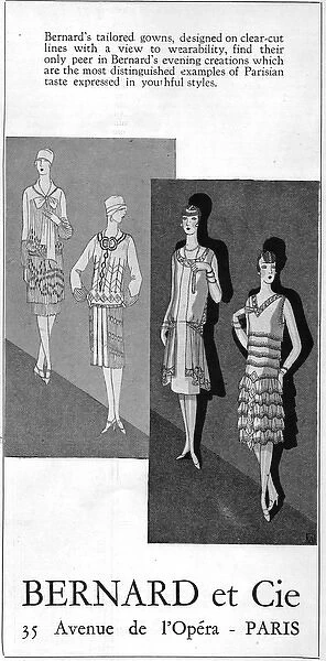 Advert for the fashion house of Bernard et Cie, Paris, 1926