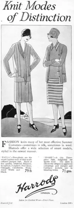 Framed Print : Advert for fashion Knits of Distinction from Harrods, London Framed Print : Advert for fashion Knits of Distinction from Harrods, London