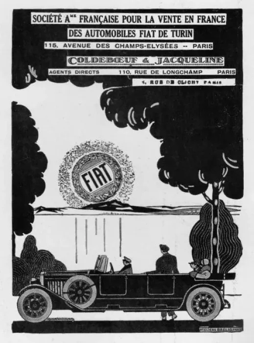 Framed Print : Advert for Fiat automobiles, 1927, Paris Framed Print : Advert for Fiat automobiles, 1927, Paris