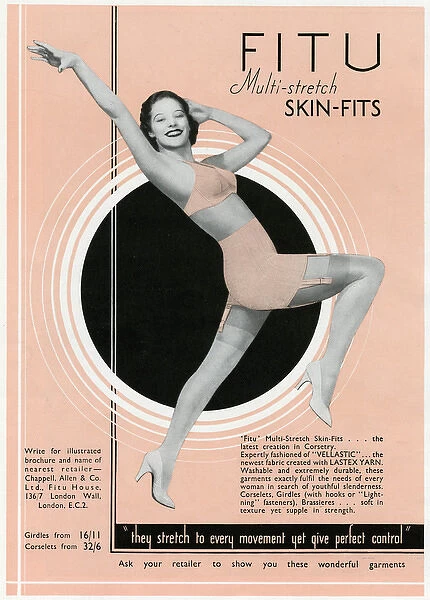 Advert for FITU muti-stretch skin- fits underwear 1935