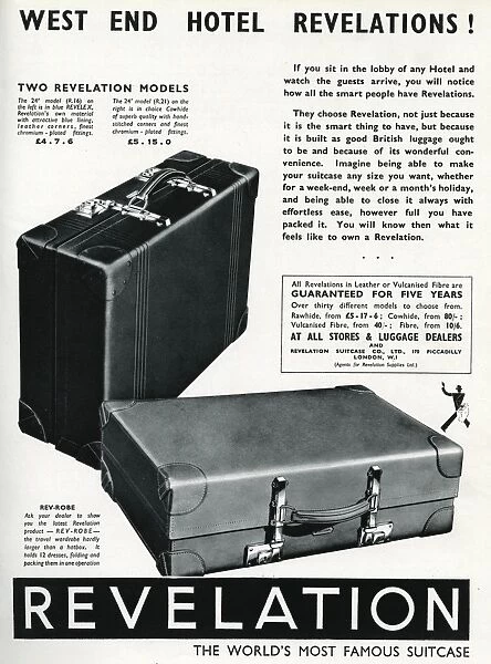 Advert fo Revelation suitcases 1937