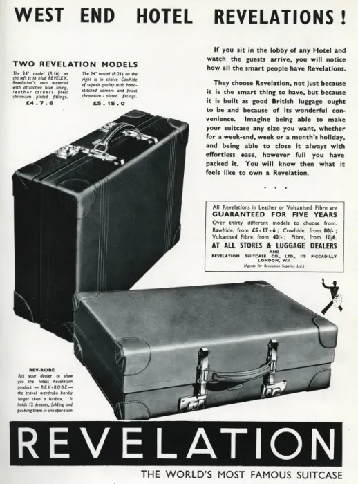 Framed Print : Advert fo Revelation suitcases 1937 Framed Print : Advert fo Revelation suitcases 1937