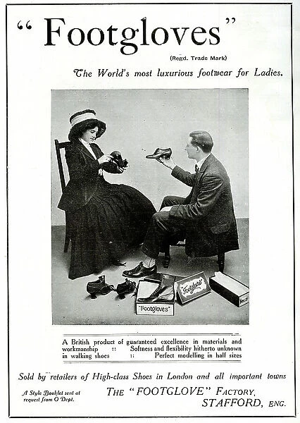 Advert, Footgloves, luxury footwear for ladies