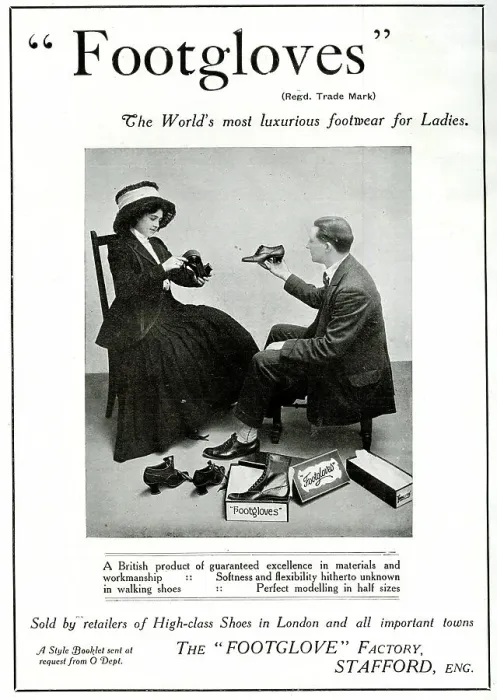 Framed Print : Advert, Footgloves, luxury footwear for ladies Framed Print : Advert, Footgloves, luxury footwear for ladies