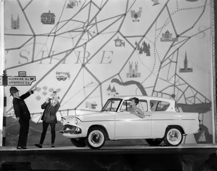 Framed Print : Advertisement for Ford Anglia cars Framed Print : Advertisement for Ford Anglia cars