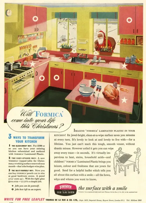 Framed Print : Advert, Formica Kitchen, Christmas 1953 Framed Print : Advert, Formica Kitchen, Christmas 1953