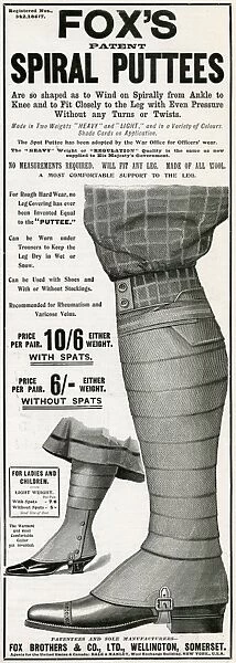 Advert for Foxs puttees stockings 1903
