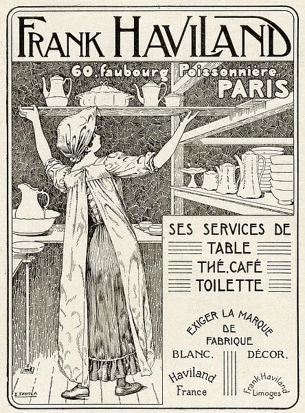 Advert for Frank Havilands tableware 1912