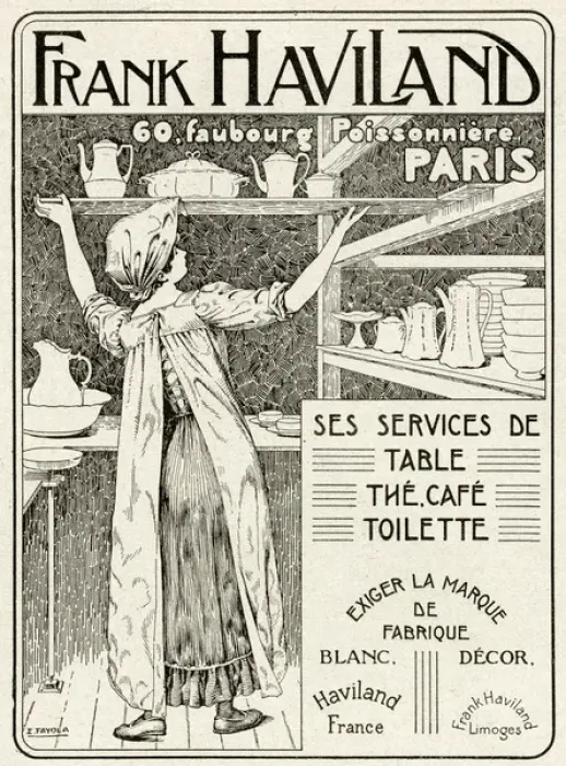 Framed Print : Advert for Frank Havilands tableware 1912 Framed Print : Advert for Frank Havilands tableware 1912