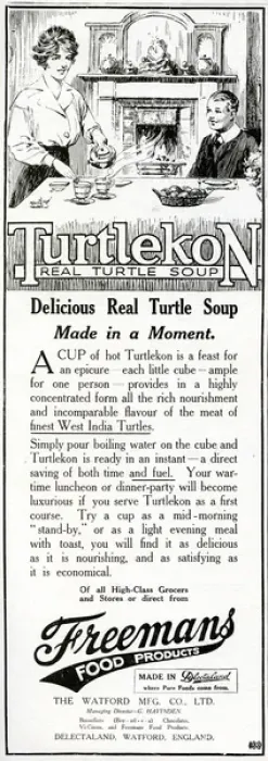 Framed Print : Advert for Freemans Turtlekon soup 1919 Framed Print : Advert for Freemans Turtlekon soup 1919