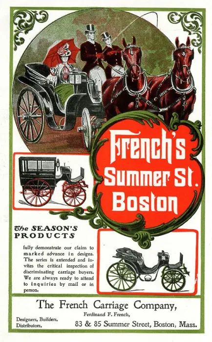 Framed Print : Advert, French's Carriage Company, Boston, USA Framed Print : Advert, French's Carriage Company, Boston, USA