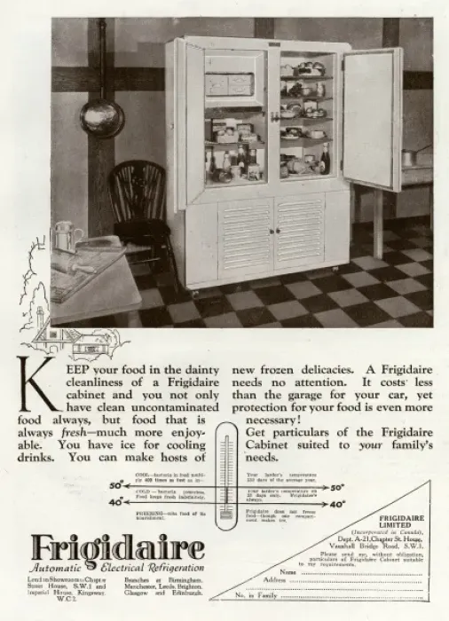 Framed Print : Advert for Frigidaire electrical fridge Framed Print : Advert for Frigidaire electrical fridge