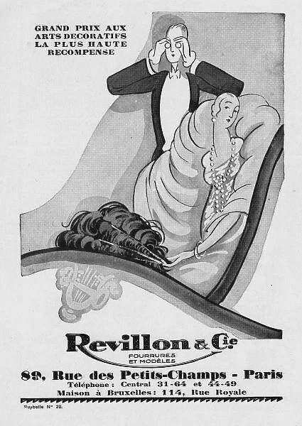 Advert for furs by Revillon & Cie, 1926, Paris