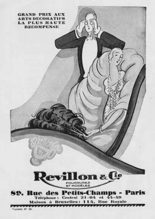 Framed Print : Advert for furs by Revillon & Cie, 1926, Paris Framed Print : Advert for furs by Revillon & Cie, 1926, Paris