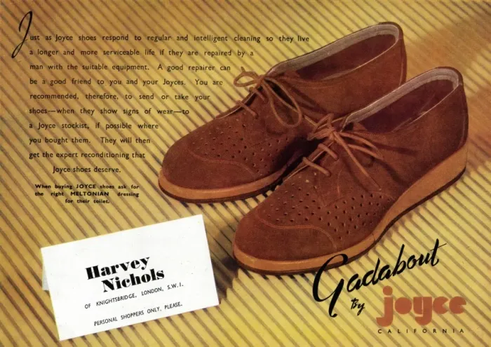 Framed Print : Advert for Gadabout by Joyce California shoes 1946 Framed Print : Advert for Gadabout by Joyce California shoes 1946