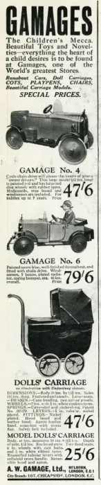 Framed Print : Advert for Gamages childrens toys 1929 Framed Print : Advert for Gamages childrens toys 1929