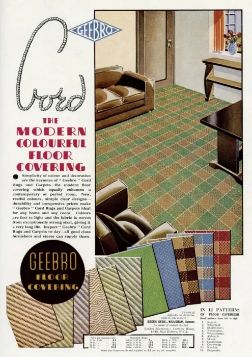 Framed Print : Advert for Geebro floor covering 1939 Framed Print : Advert for Geebro floor covering 1939