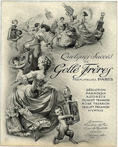 Advert for Gell順r貥s, perfume, Seduction 1910