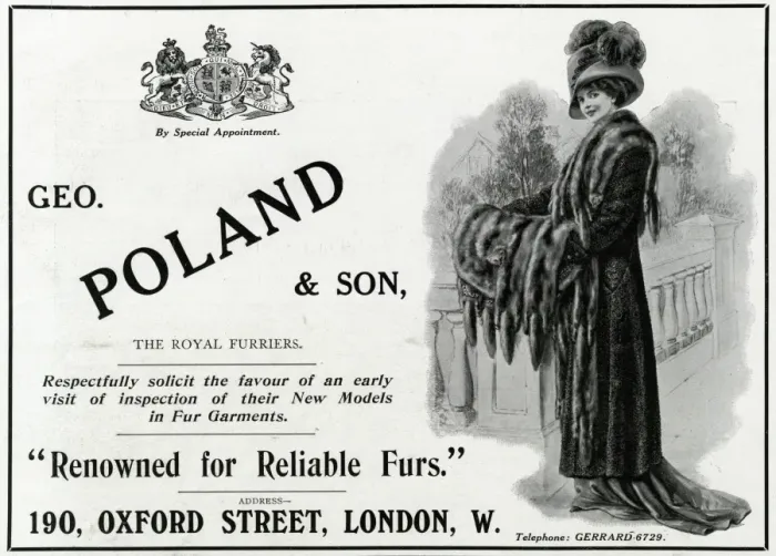 Framed Print : Advert Geo. Poland & Son furs Framed Print : Advert Geo. Poland & Son furs