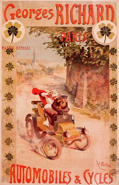 George Richard Cycles Paris Bicycle Vintage Advert Canvas Art Print Poster