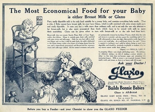Advert for Glaxo baby food 1914