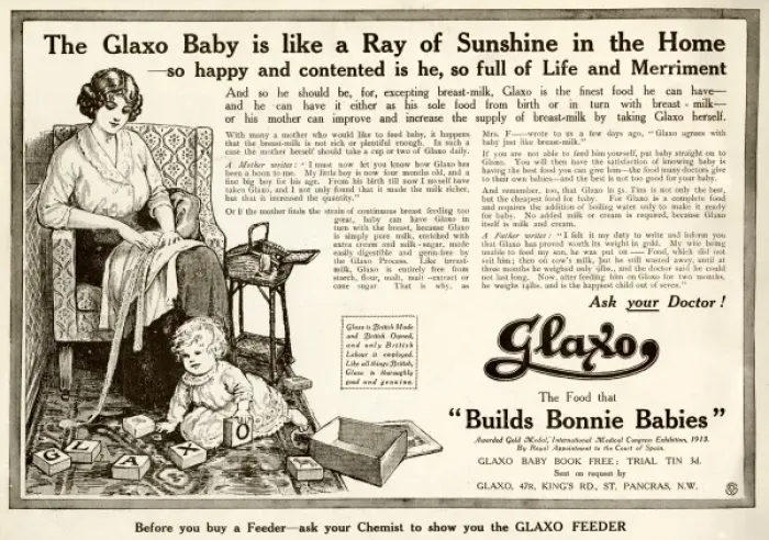 Framed Print : Advert for Glaxo baby food 1914 Framed Print : Advert for Glaxo baby food 1914