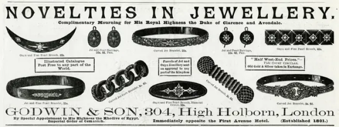 Framed Print : Advert for Godwin & Son, jewellery 1892 Framed Print : Advert for Godwin & Son, jewellery 1892