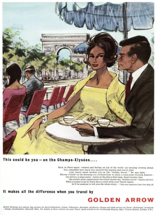 Framed Print : Advertisement for the Golden Arrow - British Railways Framed Print : Advertisement for the Golden Arrow - British Railways