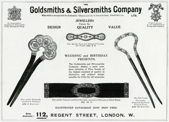 Framed Print : Advert for Goldsmiths & Silversmiths accessories 1914 Framed Print : Advert for Goldsmiths & Silversmiths accessories 1914