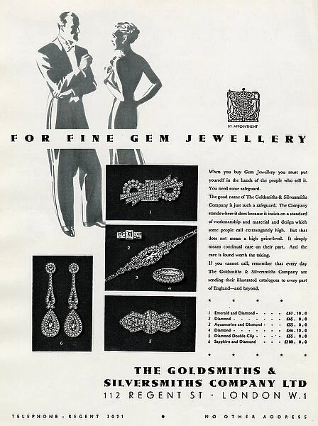 Advert for The Goldsmiths & Silversmiths Company 1937