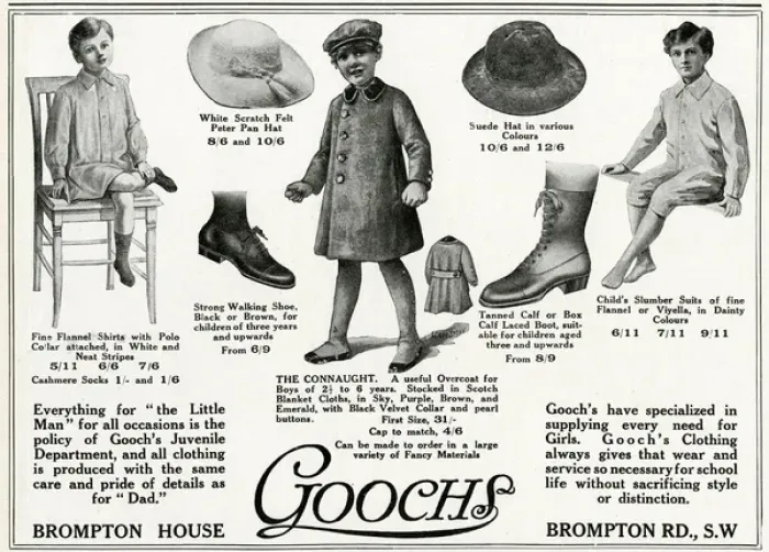 Framed Print : Advert for Goochs boys clothing 1915 Framed Print : Advert for Goochs boys clothing 1915