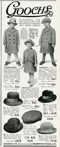 Advert for Goochs winter clothing 1915