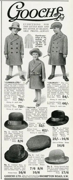 Framed Print : Advert for Goochs winter clothing 1915 Framed Print : Advert for Goochs winter clothing 1915