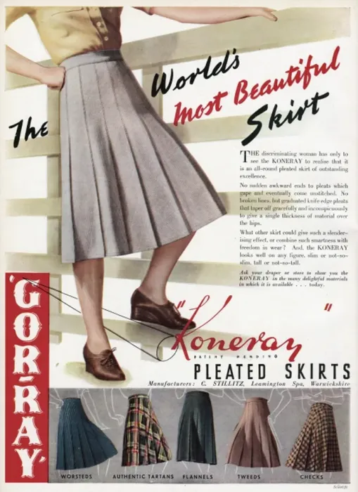 Framed Print : Advert for Gor-ray Koneray pleated skirts 1941 Framed Print : Advert for Gor-ray Koneray pleated skirts 1941