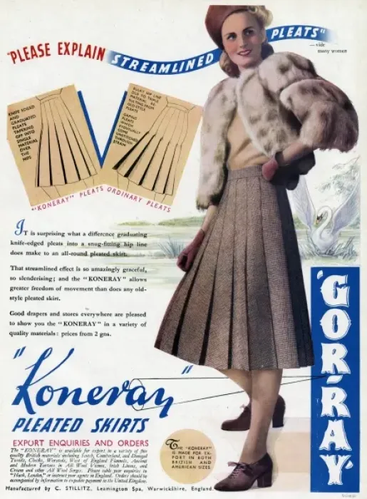 Framed Print : Advert for Gor-ray Koneray pleated skirts 1941 Framed Print : Advert for Gor-ray Koneray pleated skirts 1941