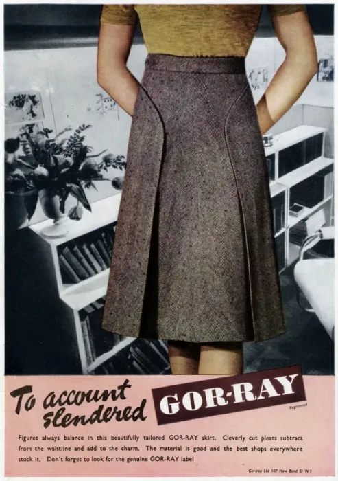 Framed Print : Advert for Gor-ray Koneray pleated skirts 1946 Framed Print : Advert for Gor-ray Koneray pleated skirts 1946