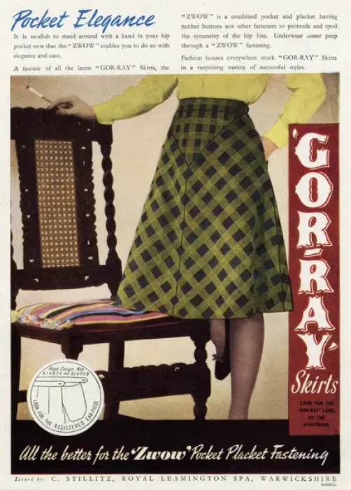 Framed Print : Advert for Gor-ray Koneray pocket skirts 1943 Framed Print : Advert for Gor-ray Koneray pocket skirts 1943