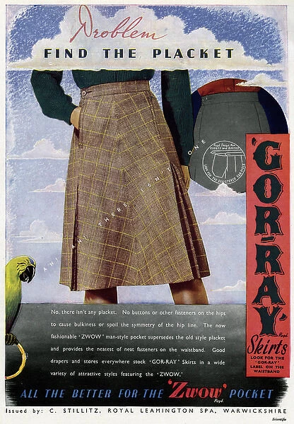 Advert for Gor-ray Koneray pocket skirts 1944