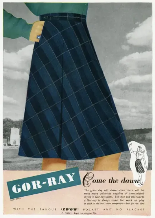 Framed Print : Advert for Gor-ray Koneray pocket skirts 1945 Framed Print : Advert for Gor-ray Koneray pocket skirts 1945